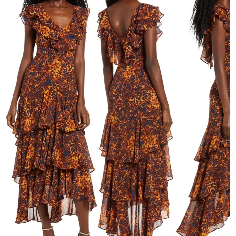 NWOT Wayf tiered ruffle dress